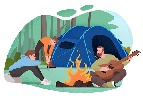 Vedri Illustrations Travelers Camp