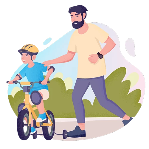 Vedri Illustrations New Parents Riding A Bike